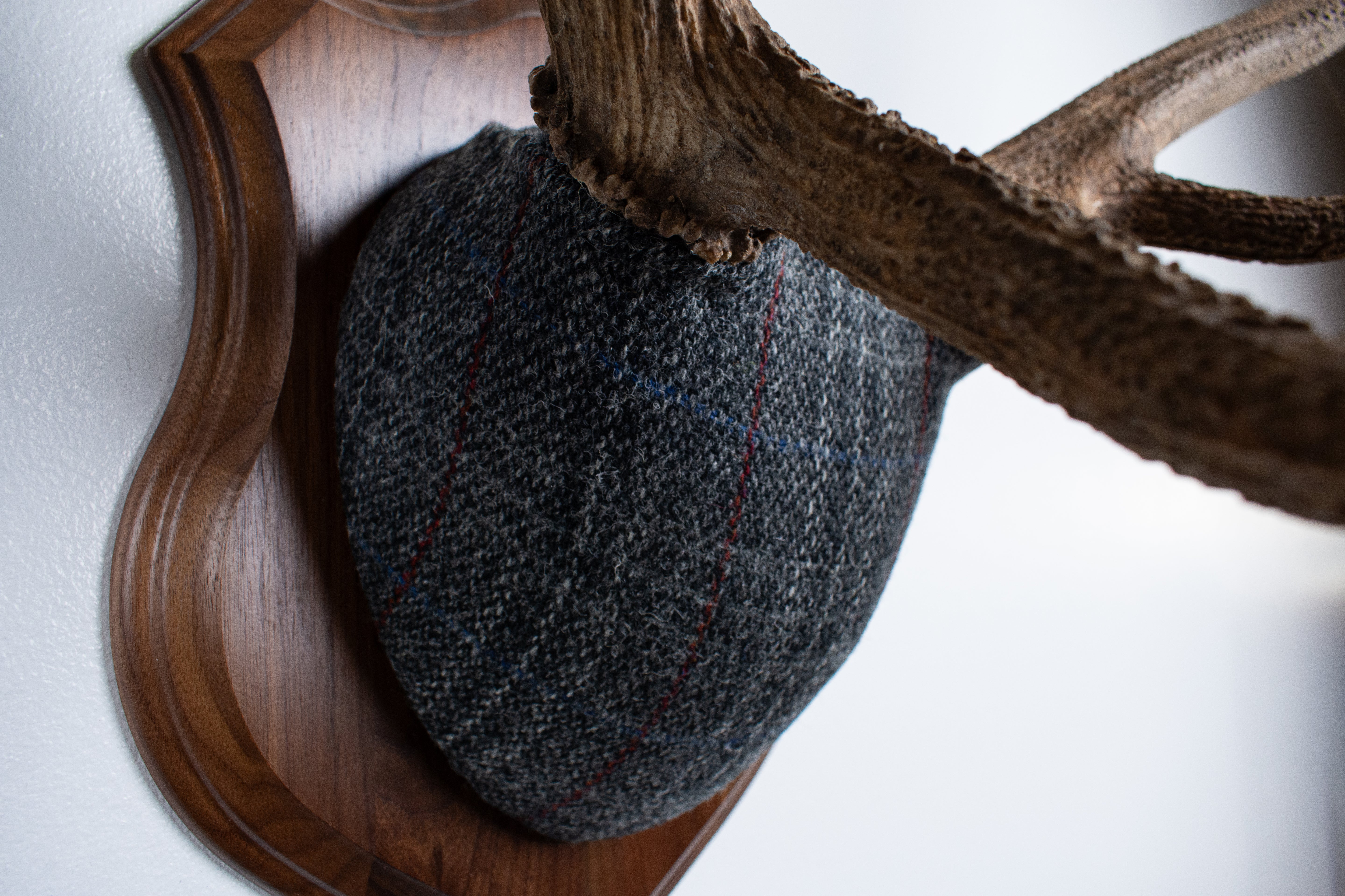 Elk Antler Mount | Grey with Red Overcheck | 22